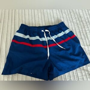 Chubbies Blue Swim Trunks with Red and White Accents 4inch xl